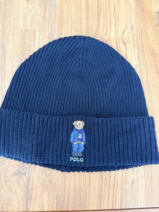 Polo Ralph Lauren Other - Polo Ralph Lauren Flag Bear Navy Rib-Knit Beanie